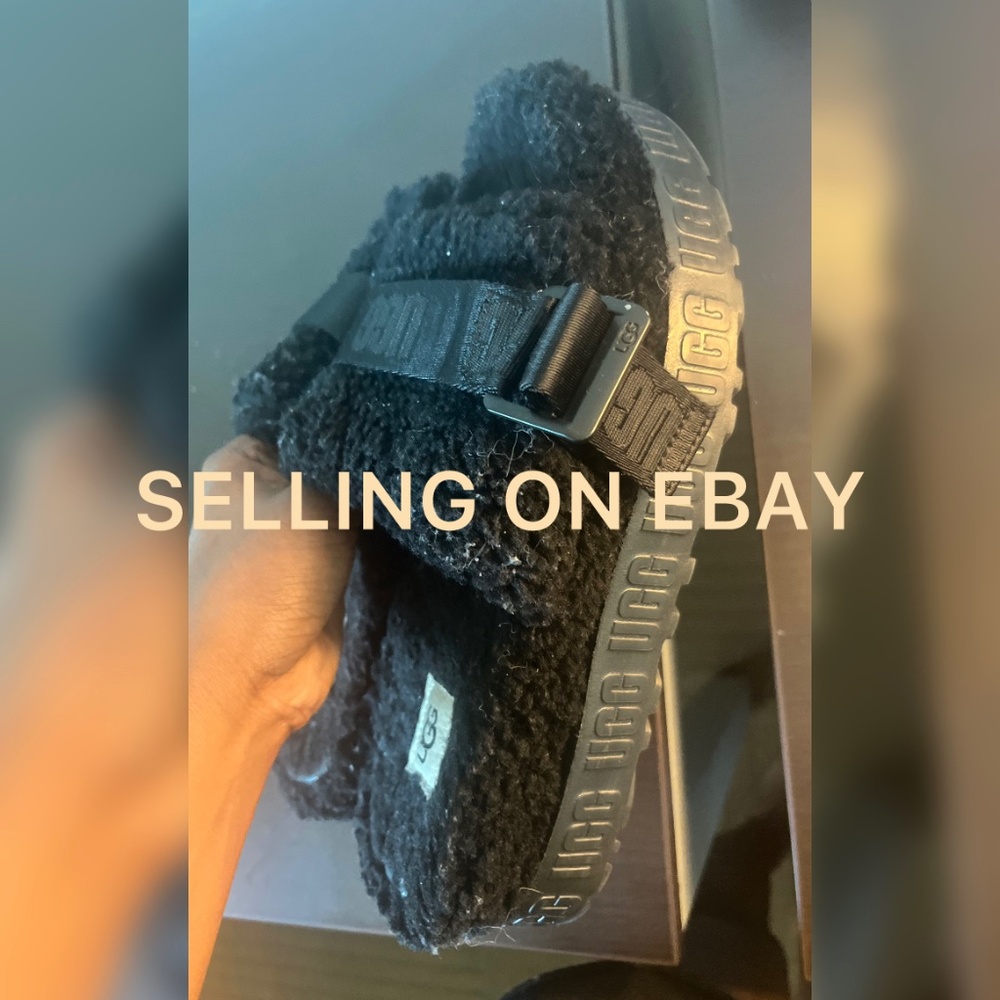 Ugg Fluffita Black-  Women’s size 8